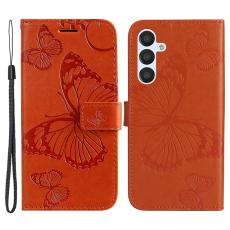  Samsung Galaxy S23 FE Fodral Tryckta Fj&auml;rilar Orange - Teknikhallen.se