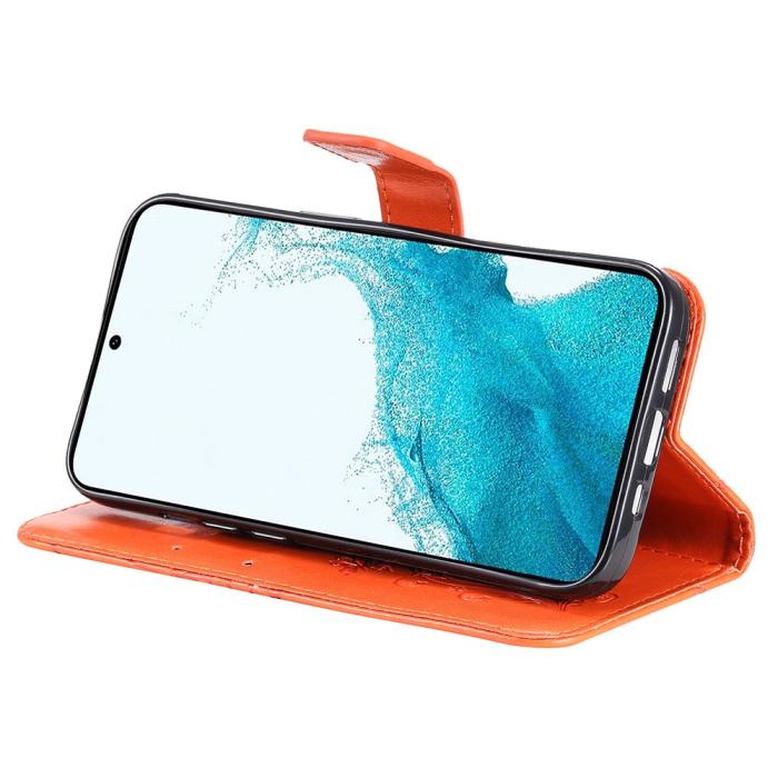 Bild 4,  Samsung Galaxy S23 FE Fodral Tryckta Fjärilar Orange - Teknikhallen.se