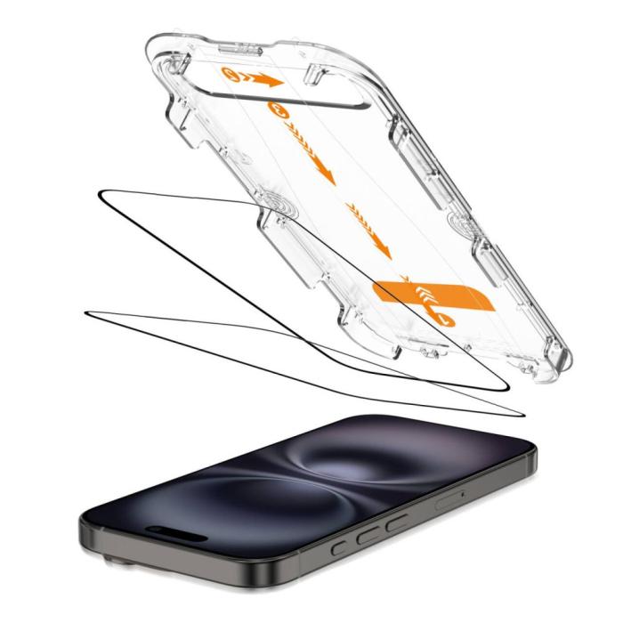 Bild 2, Tech-Protect Tech-Protect iPhone 16/15 2-PACK Skärmskydd QuickSet+ Härdat Glas - Teknikhallen.se