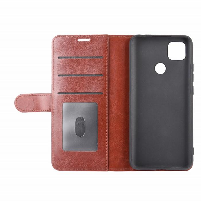 Bild 5,  Xiaomi Redmi 9C Fodral Crazy Horse Brun - Teknikhallen.se