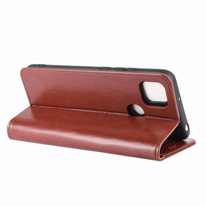 Bild 6,  Xiaomi Redmi 9C Fodral Crazy Horse Brun - Teknikhallen.se
