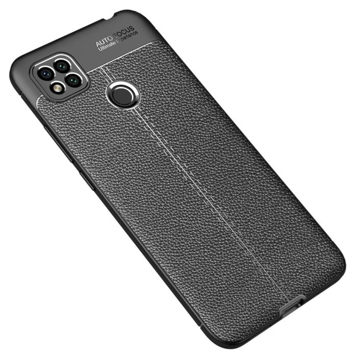 Bild 2,  Xiaomi Redmi 9C Skal Litchi Textur Svart - Teknikhallen.se