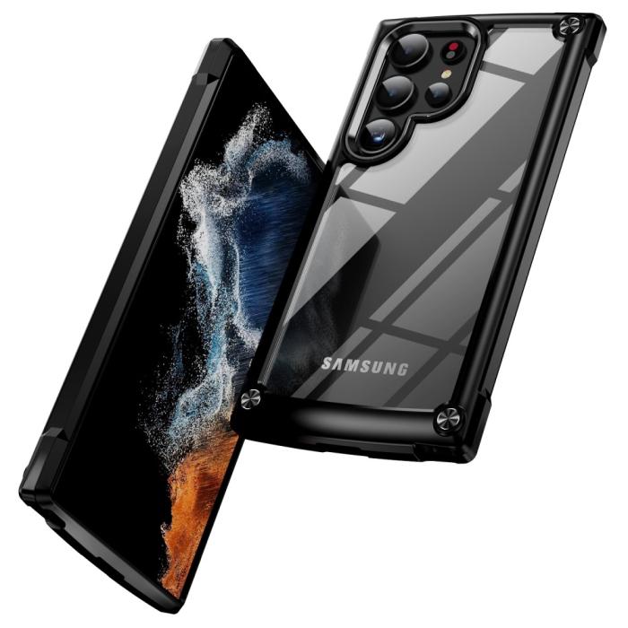 Bild 2,  Galaxy S24 Ultra Skal Shockproof Hybrid Armor Svart - Teknikhallen.se