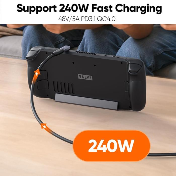 Bild 2, CableCreation CableCreation USB-C Hona - USB-C Hane Adapter Grå - Teknikhallen.se