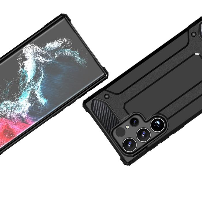 Bild 2,  Galaxy S24 Ultra Skal Shockproof Hybrid Armor Mörk Blå - Teknikhallen.se