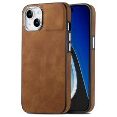  iPhone 15 Plus Skal L&auml;derbelagt Skin Touch Brun - Teknikhallen.se