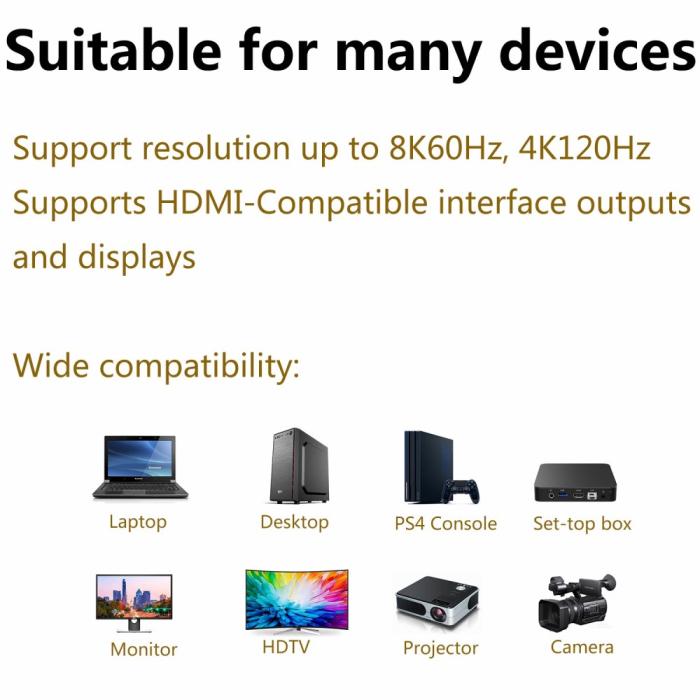 Bild 2,  Vänstervinklad 8K 60Hz HDMI Hane - HDMI 2.1 Hona Svart - Teknikhallen.se