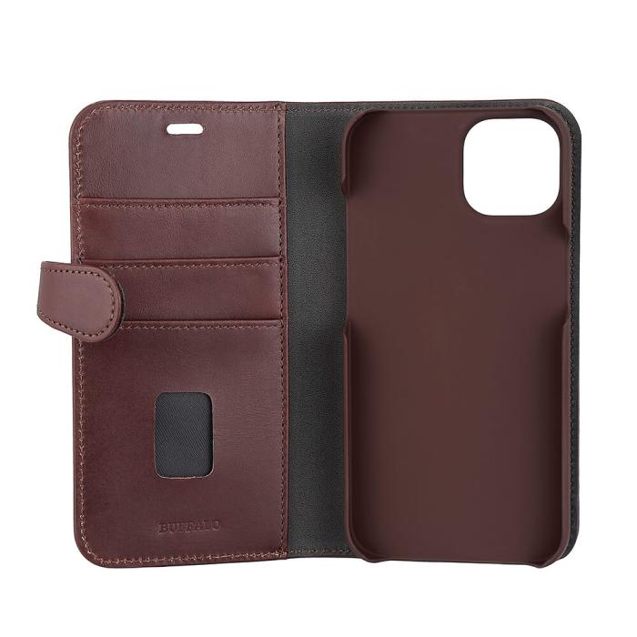 Bild 3, Buffalo Buffalo iPhone 14 / 13 Fodral 2in1 Magnet / Skal Brun - Teknikhallen.se