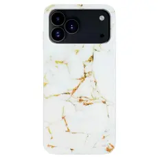  iPhone 18 Pro Max/17 Pro Max Skal Marmor TPU Vit - Teknikhallen.se