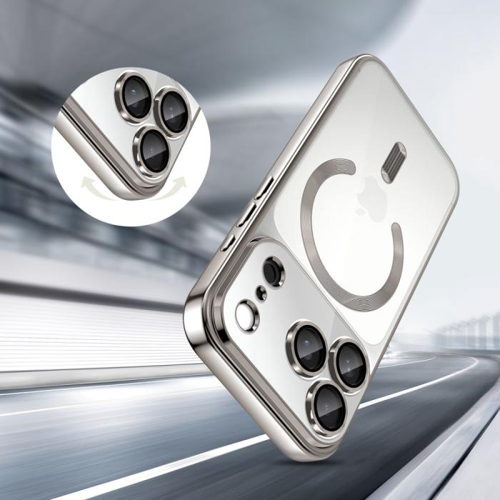 Bild 3, Tech-Protect Tech-Protect iPhone 17 Pro Max Skal MagSafe MagFlex Shiny Silver - Teknikhallen.se
