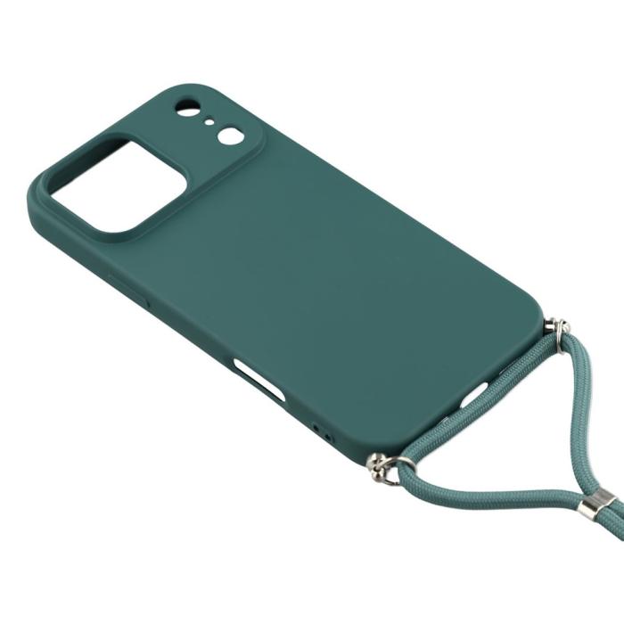 Bild 3,  iPhone 17 Pro Skal Med Mobilsnöre TPU Mörk Grön - Teknikhallen.se