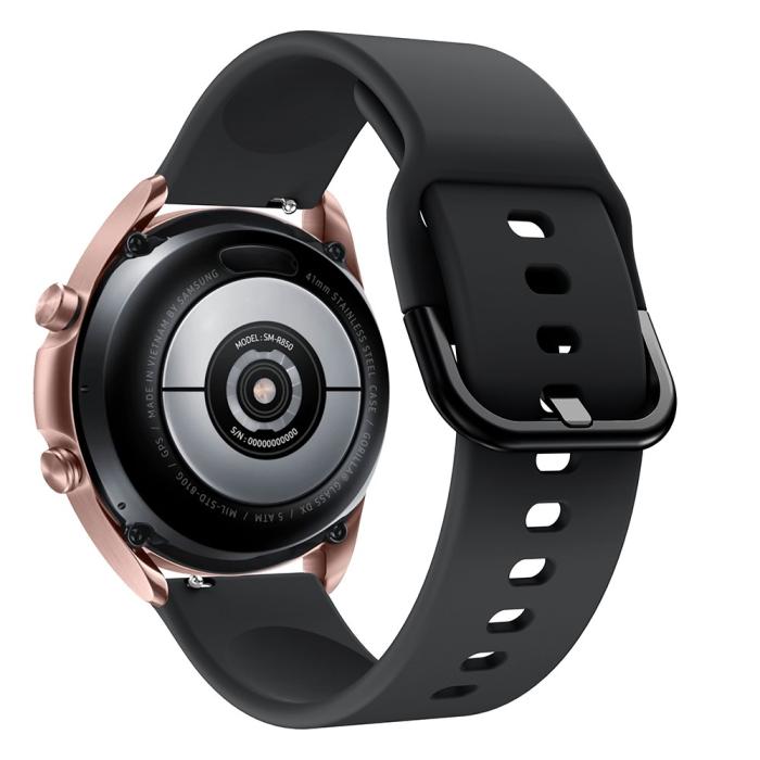 Bild 2,  Silikon Armband För Smartwatch (20mm) - Svart - Teknikhallen.se