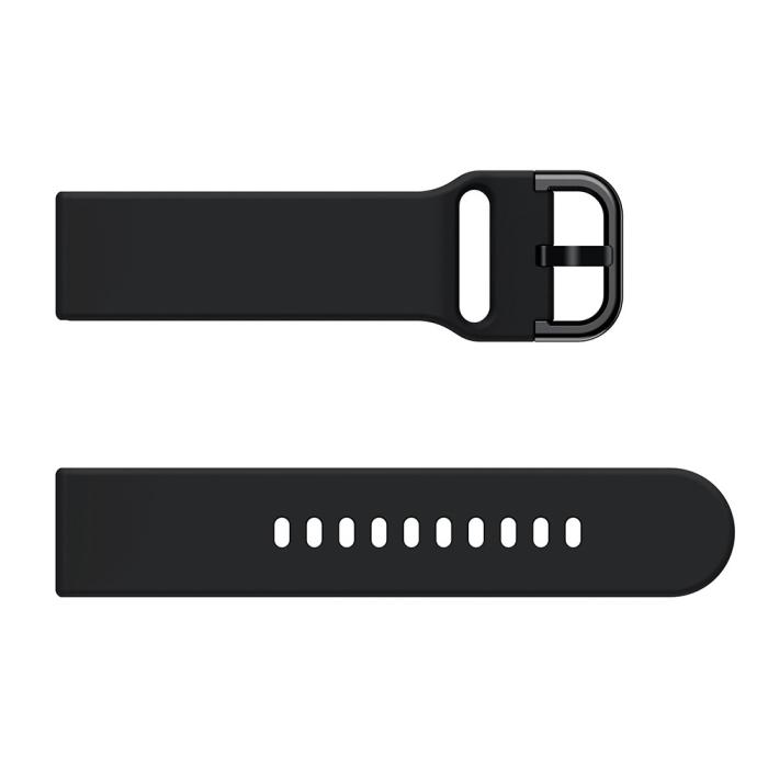 Bild 3,  Silikon Armband För Smartwatch (20mm) - Svart - Teknikhallen.se