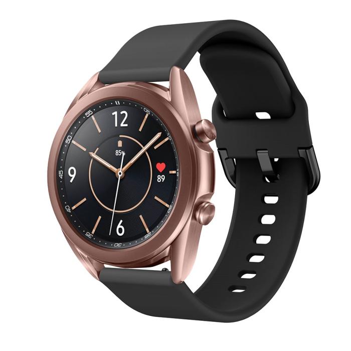 Bild 4,  Silikon Armband För Smartwatch (20mm) - Svart - Teknikhallen.se