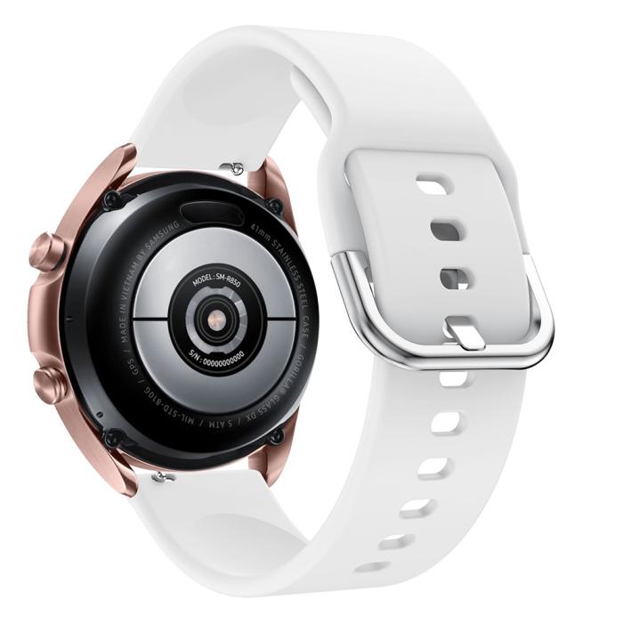 Bild 2,  Silikon Armband För Smartwatch (20mm) - Vit - Teknikhallen.se