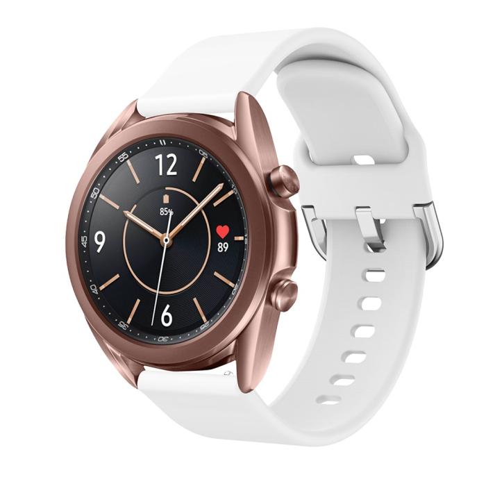 Bild 4,  Silikon Armband För Smartwatch (20mm) - Vit - Teknikhallen.se