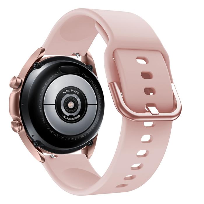 Bild 2,  Silikon Armband För Smartwatch (20mm) - Ljus Rosa - Teknikhallen.se