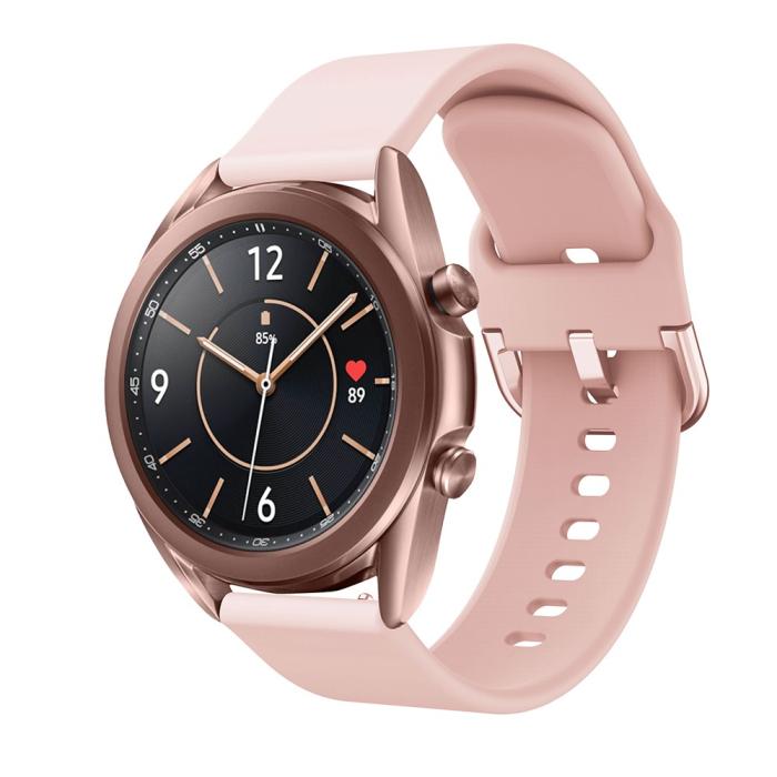 Bild 4,  Silikon Armband För Smartwatch (20mm) - Ljus Rosa - Teknikhallen.se
