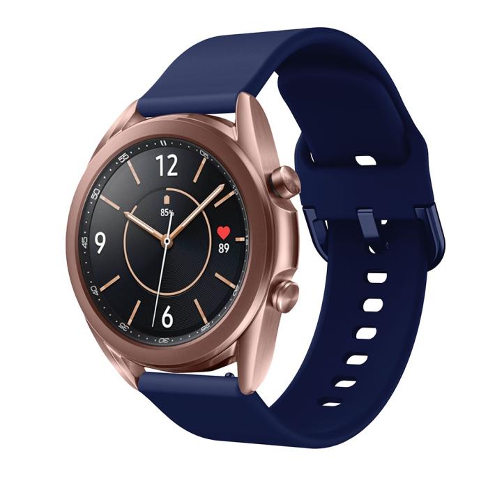 Bild 4,  Silikon Armband För Smartwatch (20mm) - Mörk Blå - Teknikhallen.se