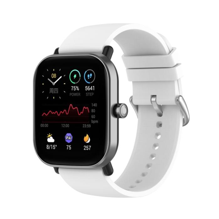 Bild 2,  Silikon Armband För Smartwatch (20 mm) - Vit - Teknikhallen.se