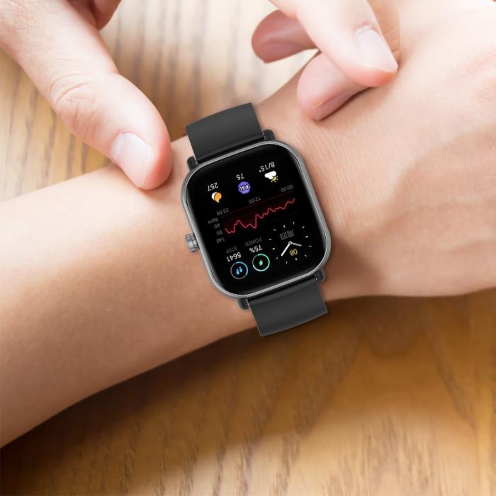 Bild 6,  Silikon Armband För Smartwatch (20 mm) - Svart - Teknikhallen.se