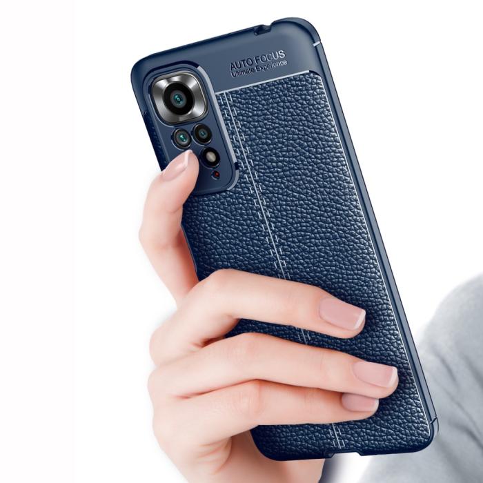 Bild 4,  Xiaomi Redmi Note 11 4G Skal Litchi Textur Blå - Teknikhallen.se