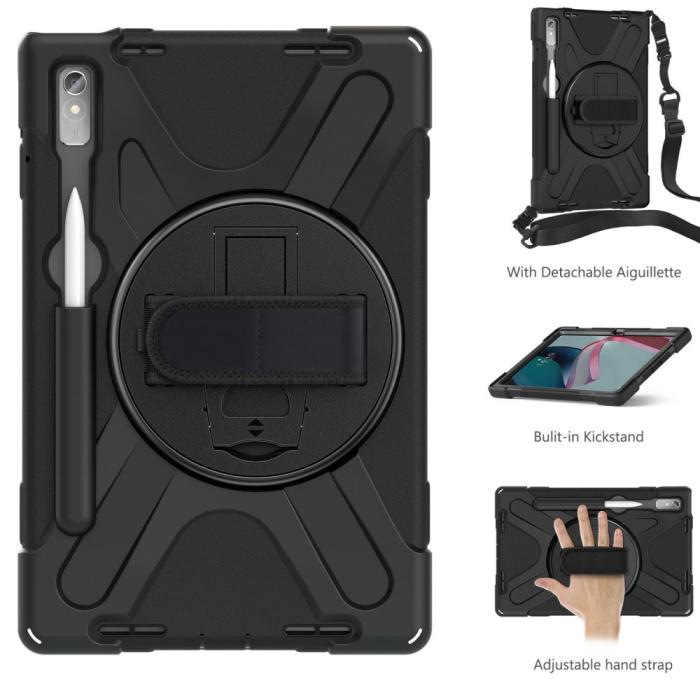 Bild 2,  Lenovo Tab P11 Pro Gen 2 Skal 360 Rotation Shockproof Med Rem Svart - Teknikhallen.se