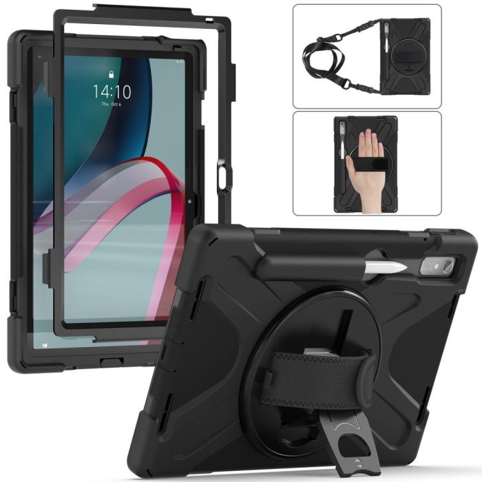 Bild 3,  Lenovo Tab P11 Pro Gen 2 Skal 360 Rotation Shockproof Med Rem Svart - Teknikhallen.se