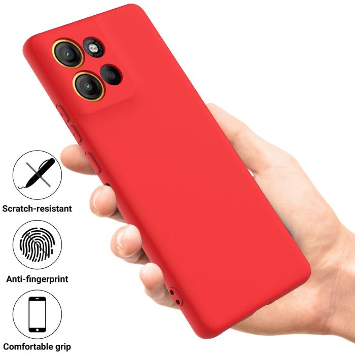 Bild 2,  Motorola Moto G56 5G Skal Liquid Silikon Röd - Teknikhallen.se