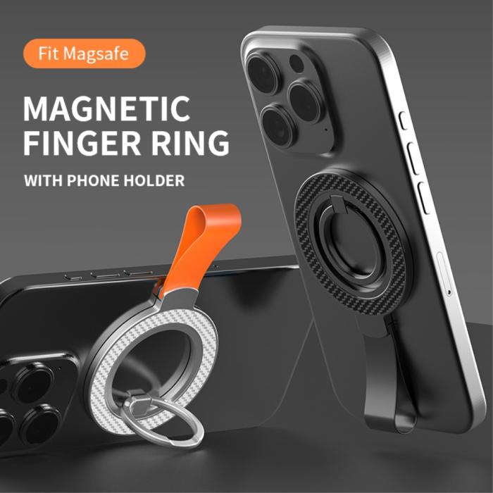 Bild 2,  MagSafe Magnetisk Ring Hållare/Stativ Svart - Teknikhallen.se