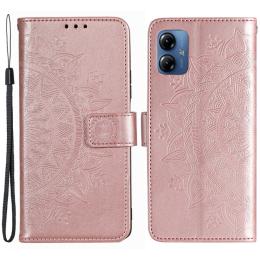  Motorola Moto G54 5G Fodral Mandala Läder Roséguld - Teknikhallen.se