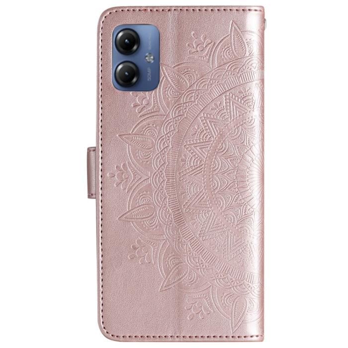 Bild 5,  Motorola Moto G54 5G Fodral Mandala Läder Roséguld - Teknikhallen.se