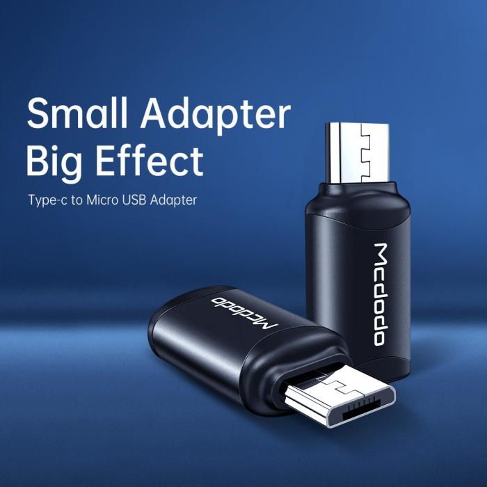 Bild 3, MCDODO Mcdodo USB-C Hona - MicroUSB Hane Adapter Svart - Teknikhallen.se