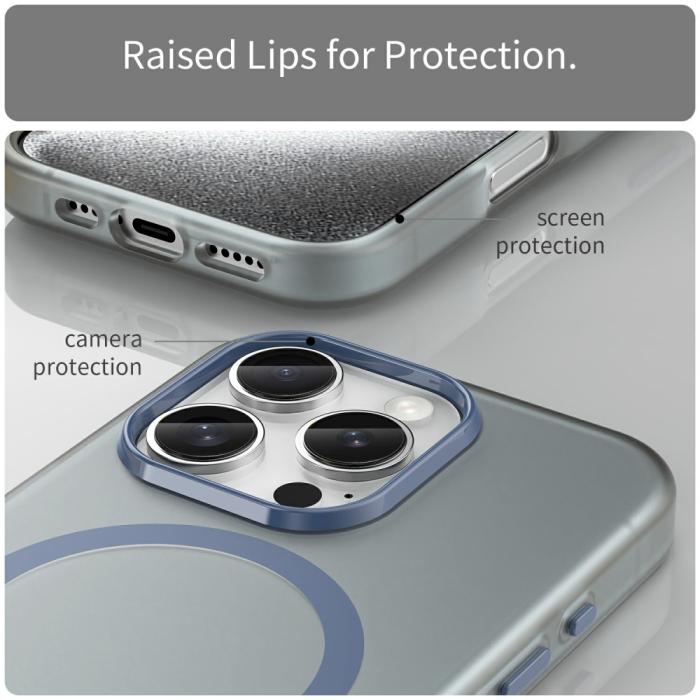 Bild 6,  iPhone 16 Pro Skal MagSafe Slim Matt Mörk Blå - Teknikhallen.se