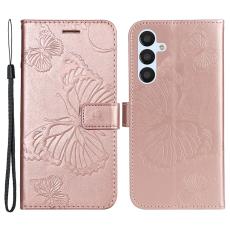  Samsung Galaxy S23 FE Fodral Tryckta Fj&auml;rilar Ros&eacute;guld - Teknikhallen.se