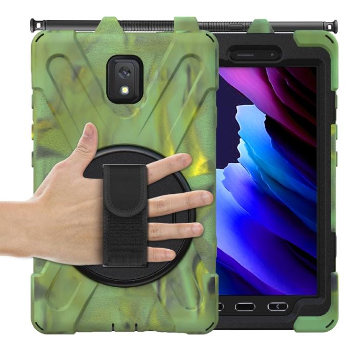 Bild 4,  Samsung Galaxy Tab Active 3 Skal Hybrid Kickstand Rem Camo Grön - Teknikhallen.se