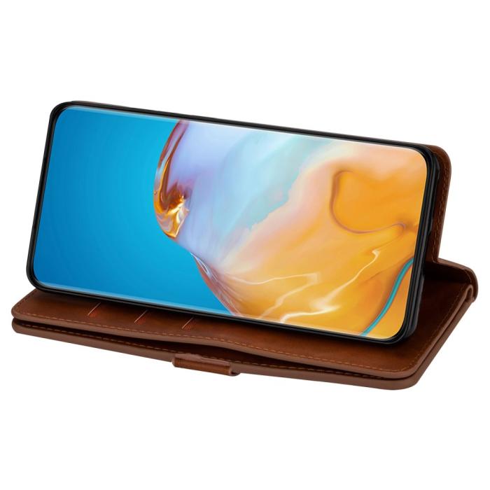 Bild 2,  Samsung Galaxy S23 Plus Fodral Multifunktionell Med Frontficka Brun - Teknikhallen.se