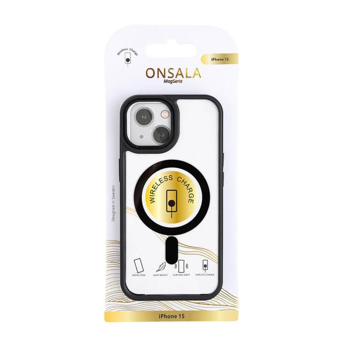 Bild 2, Onsala ONSALA iPhone 15 Skal Bumper MagSafe Svart/Transparent - Teknikhallen.se