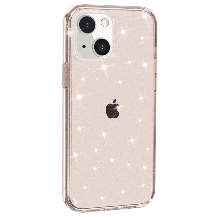 Bild 2,  iPhone 15 Plus Skal Hybrid Glitter Guld - Teknikhallen.se