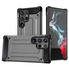  Galaxy S24 Ultra Skal Shockproof Hybrid Armor Gr&aring; - Teknikhallen.se