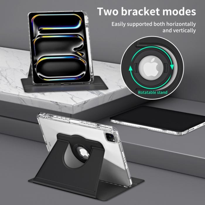 Bild 3,  iPad Pro 11 2025/2024 Fodral Hybrid Rotation Penhållare Svart - Teknikhallen.se