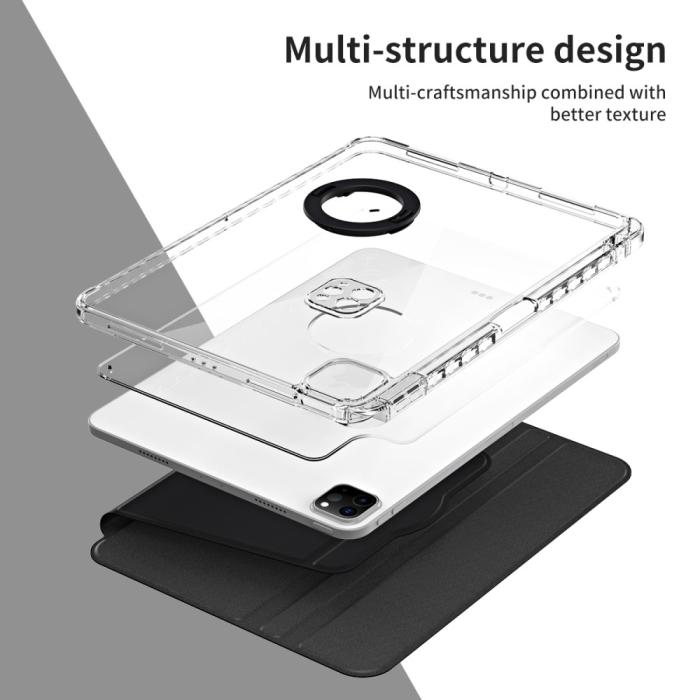 Bild 6,  iPad Pro 11 2025/2024 Fodral Hybrid Rotation Penhållare Svart - Teknikhallen.se
