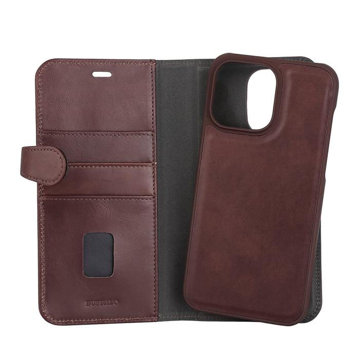 Bild 4, Buffalo Buffalo iPhone 14 Pro Max Fodral 2in1 Magnet / Skal Brun - Teknikhallen.se