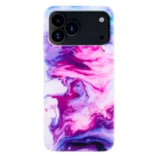  iPhone 18 Pro Max/17 Pro Max Skal Marmor TPU Rosa / Lila - Teknikhallen.se