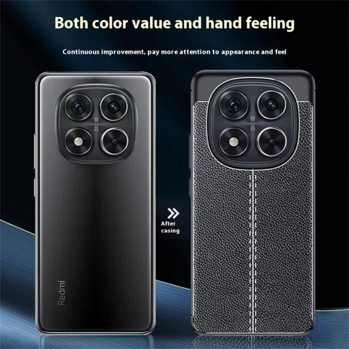 Bild 3,  Xiaomi Redmi Note 14 Pro/Pro Plus 5G Skal Litchi Textur Svart - Teknikhallen.se