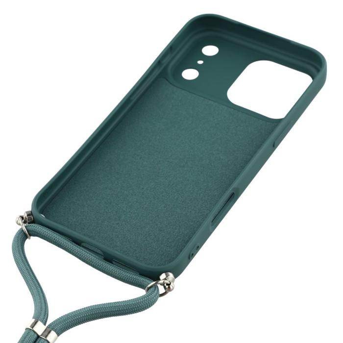 Bild 5,  iPhone 17 Pro Skal Med Mobilsnöre TPU Mörk Grön - Teknikhallen.se