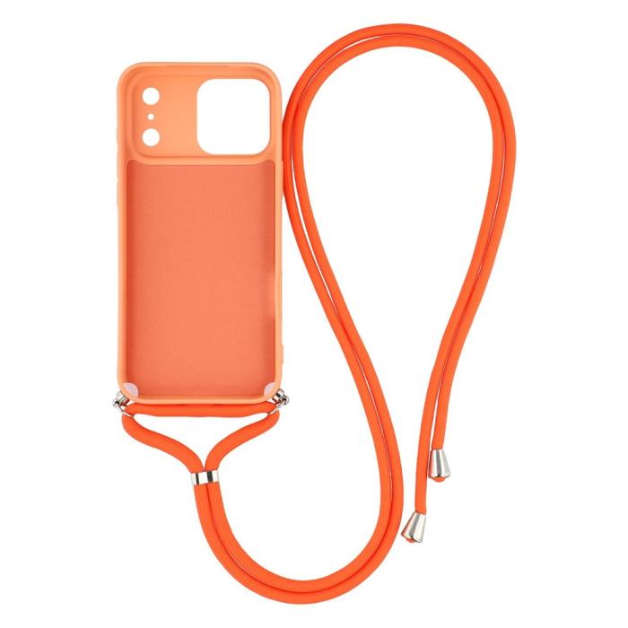 Bild 2,  iPhone 17 Pro Skal Med Mobilsnöre TPU Orange - Teknikhallen.se