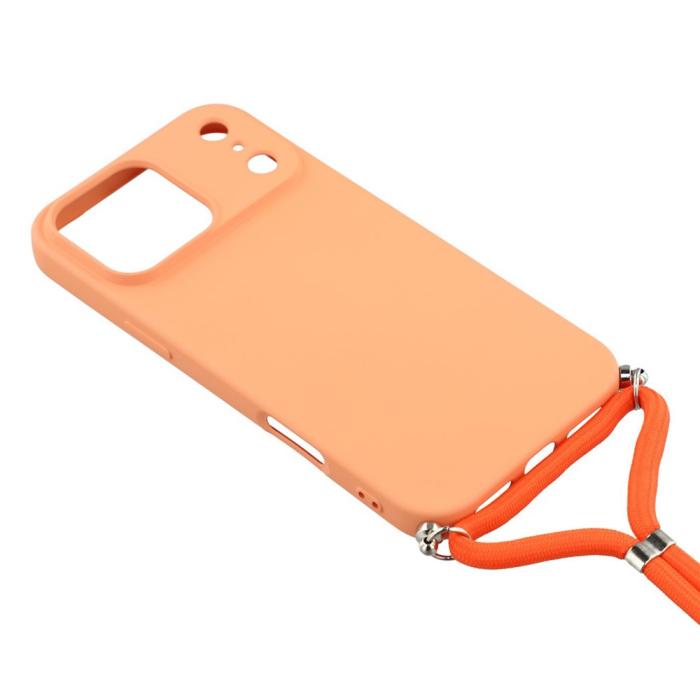 Bild 3,  iPhone 17 Pro Skal Med Mobilsnöre TPU Orange - Teknikhallen.se