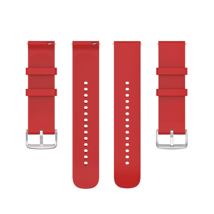 Bild 5,  Silikon Armband För Smartwatch (20 mm) - Röd - Teknikhallen.se