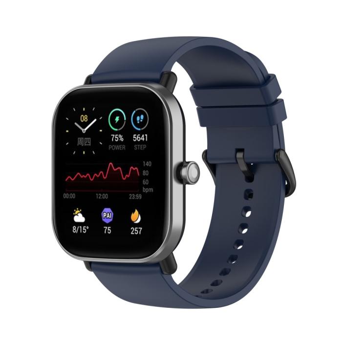 Bild 2,  Silikon Armband För Smartwatch (20 mm) - Midnight Blue - Teknikhallen.se
